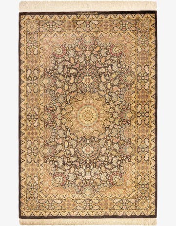 3' 3 x 4' 11 Ghom Silk Rug