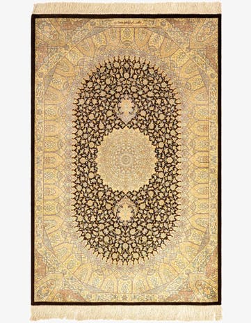 3' 4 x 5' 1 Ghom Silk Rug