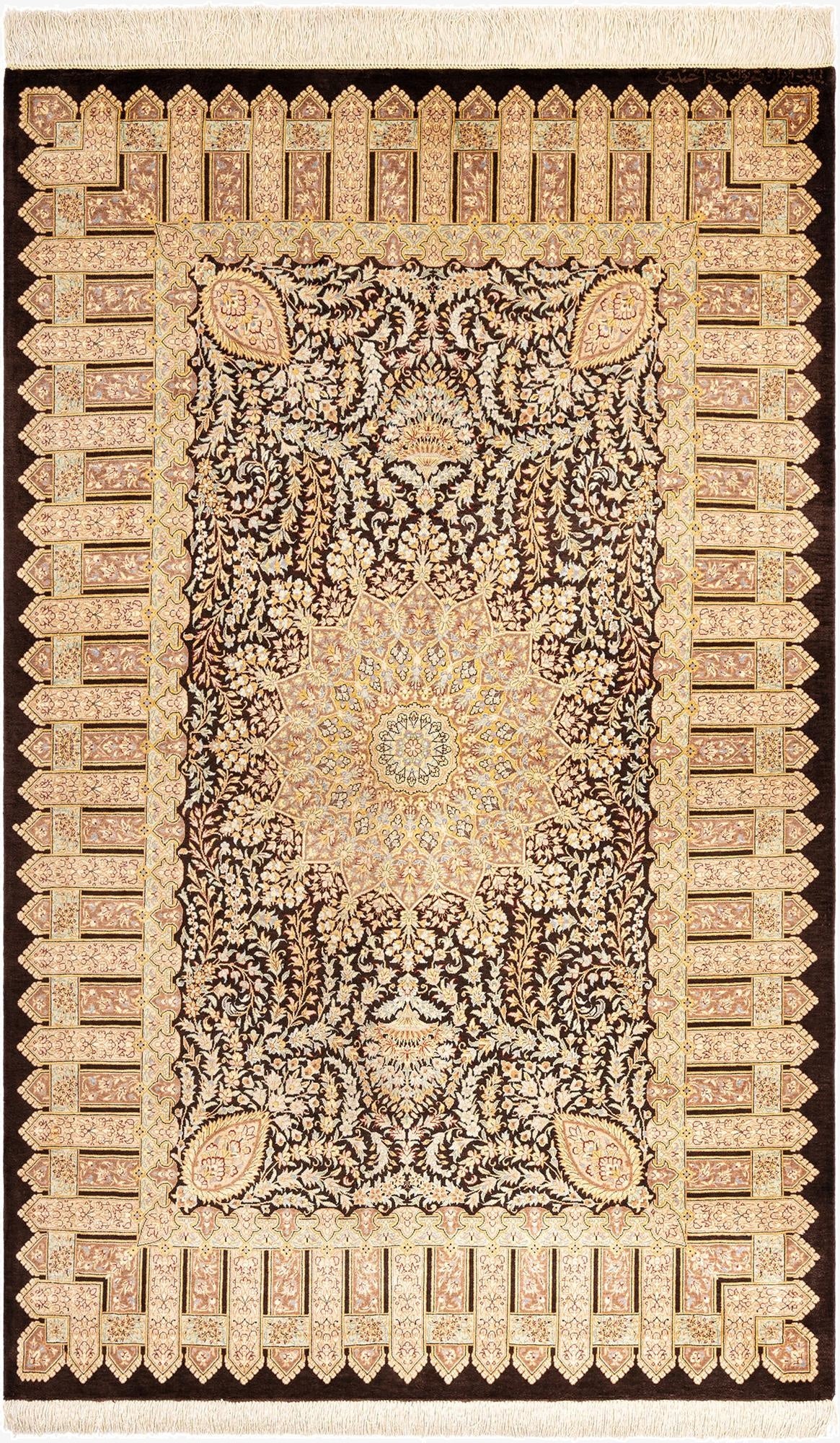 3' 5 x 5' 3 Ghom Silk Rug