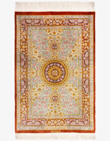 2' 7 x 3' 10 Ghom Silk Rug