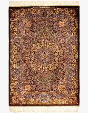 3' 6 x 4' 11 Ghom Silk Rug