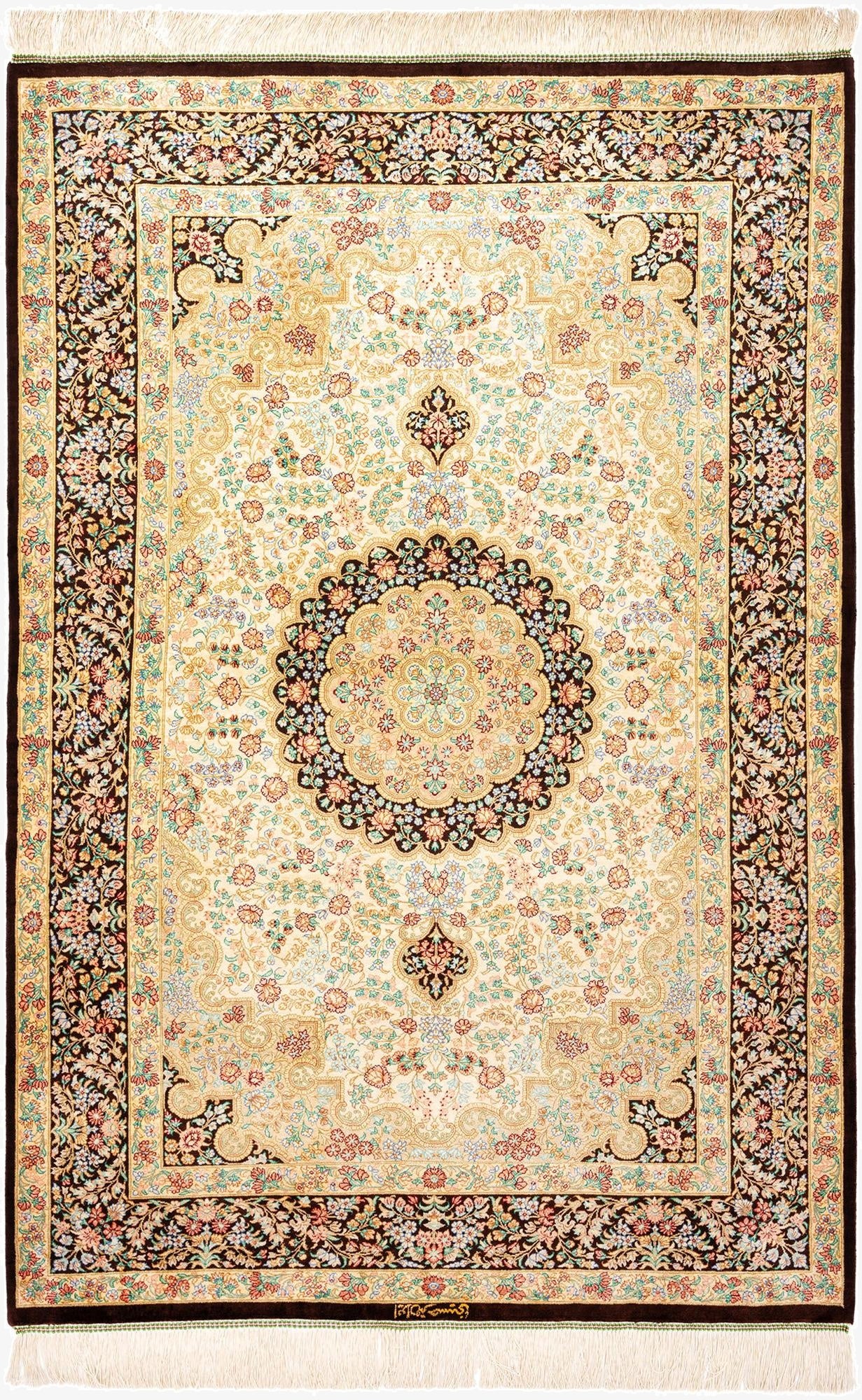 3' 3 x 4' 11 Ghom Silk Rug