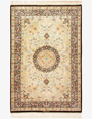3' 3 x 4' 11 Ghom Silk Rug