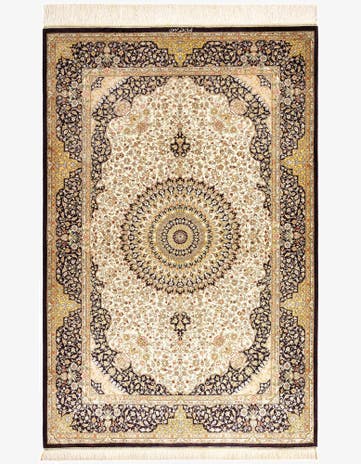 3' 3 x 4' 11 Ghom Silk Rug
