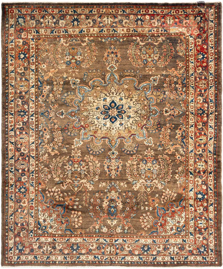 Detail image of 7' 2 x 8' 10 Hamedan Wool Rug
