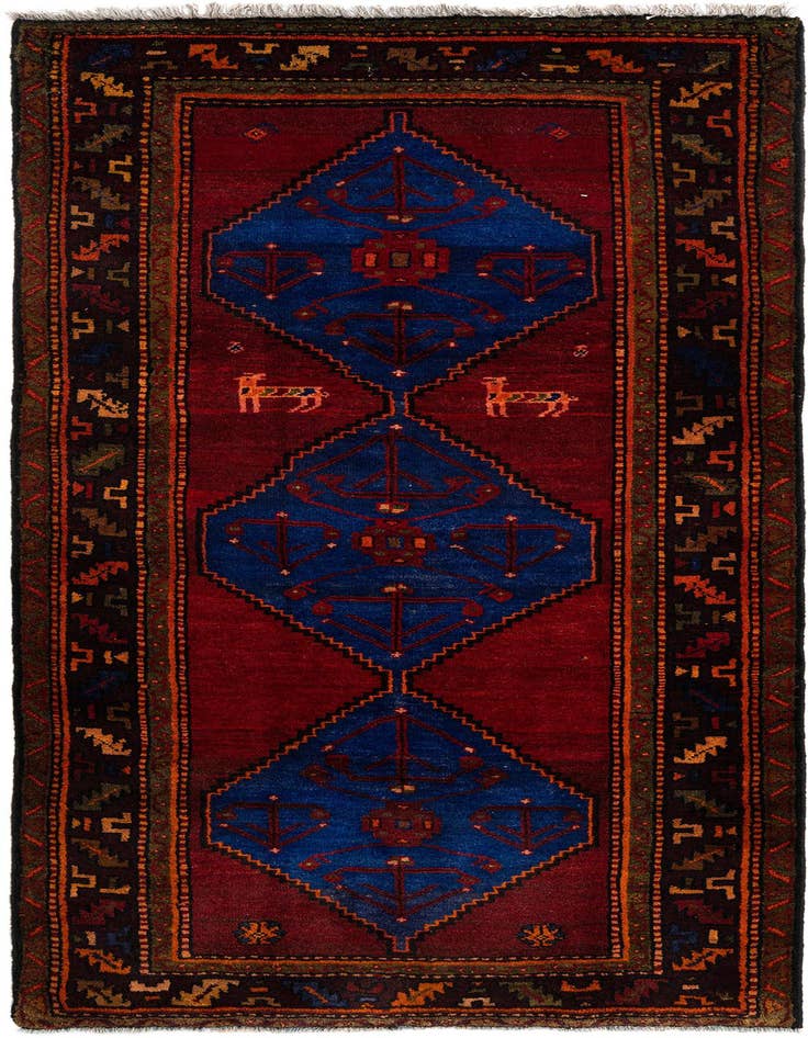 Detail image of 4' 1 x 7' 6 Hamedan Wool Rug