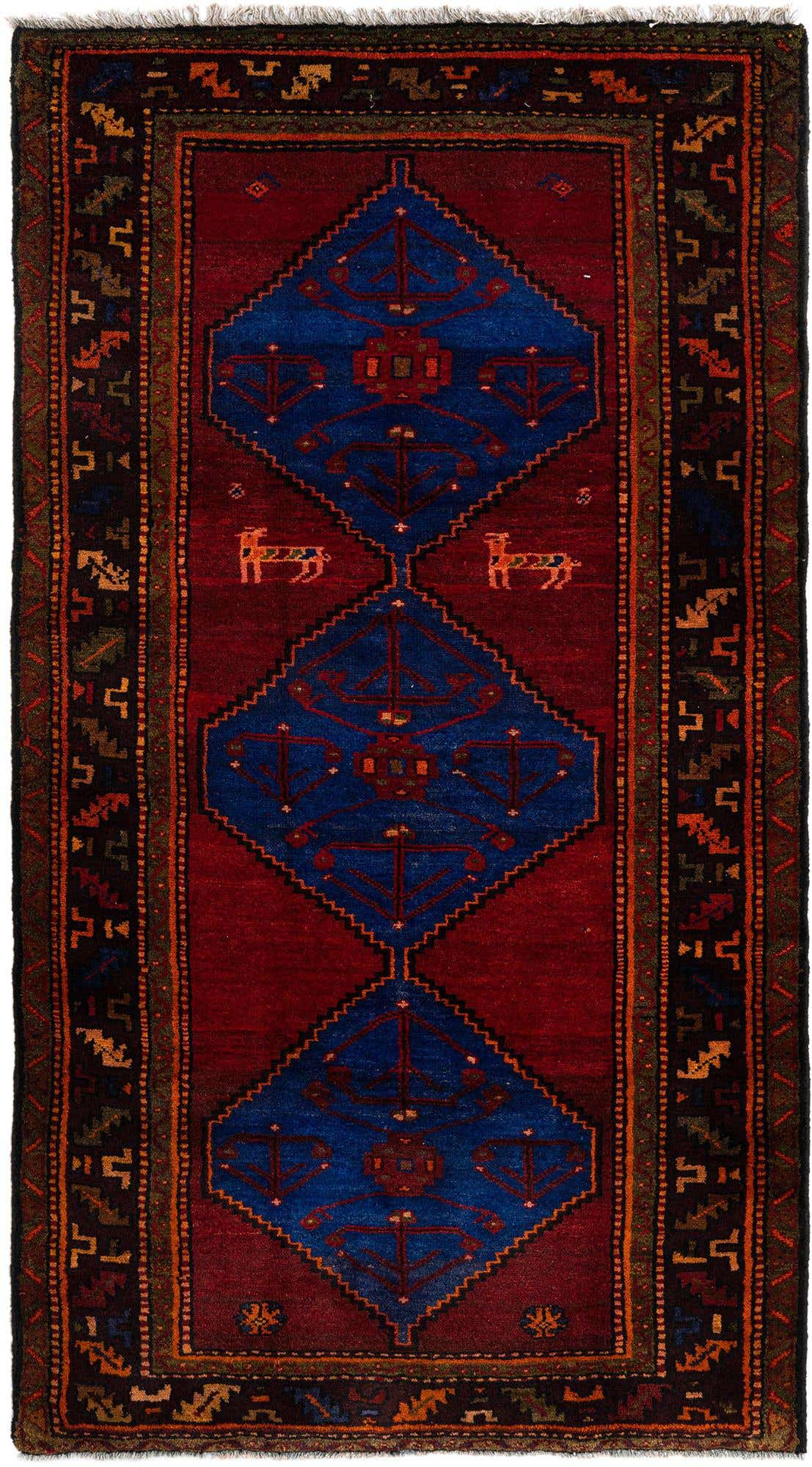 4' 1 x 7' 6 Hamedan Wool Rug