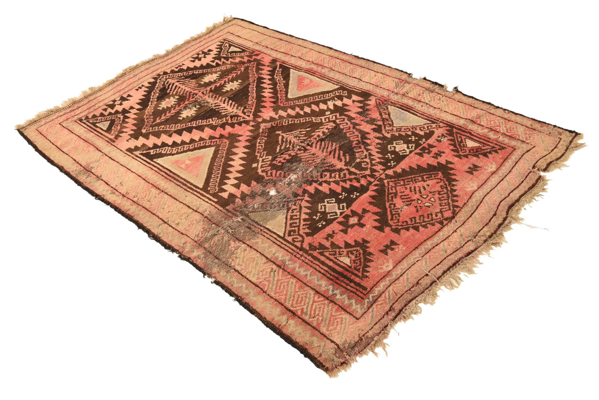 4' 2 x 6' 4 Hand Knotted Hamedan Persian Wool Rug