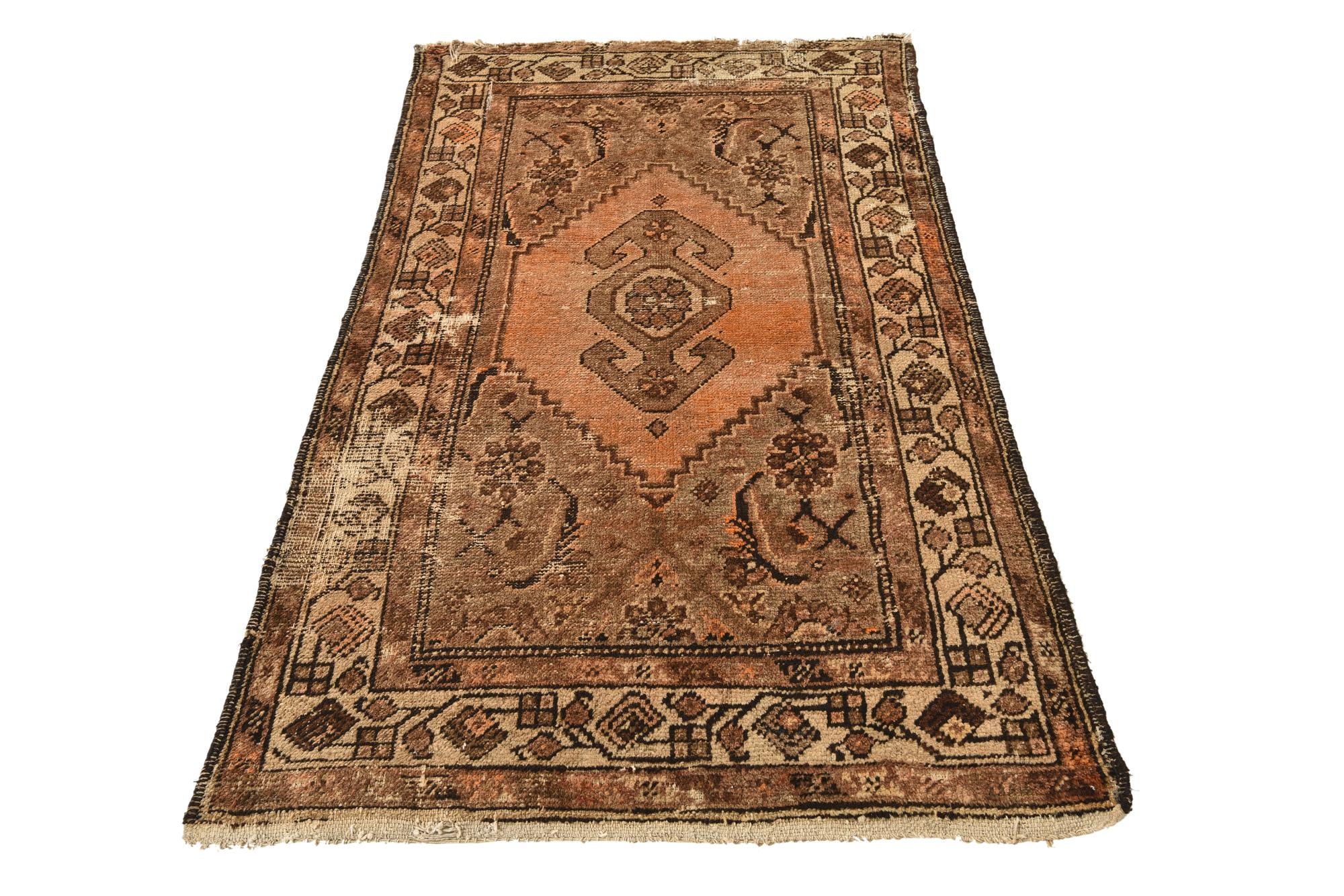3' 4 x 5' 7 Hand Knotted Hamedan Persian Wool Rug