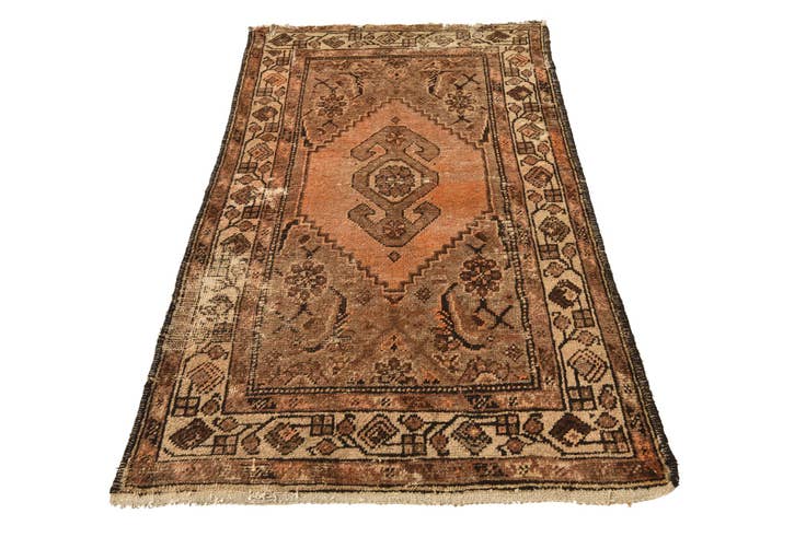 Detail image of 3' 4 x 5' 7 Hand Knotted Hamedan Persian Wool Rug