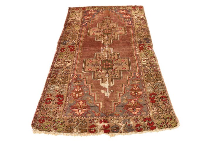 Detail image of 3' 8 x 6' 10 Hand Knotted Hamedan Persian Wool Rug