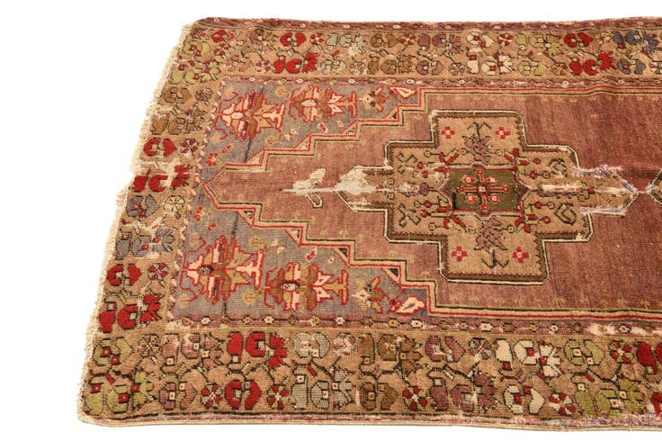 Detail image of 3' 8 x 6' 10 Hand Knotted Hamedan Persian Wool Rug