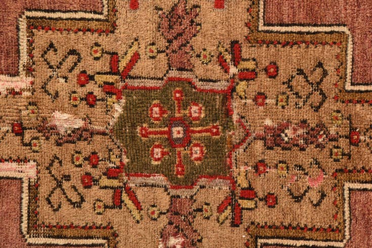 Detail image of 3' 8 x 6' 10 Hand Knotted Hamedan Persian Wool Rug