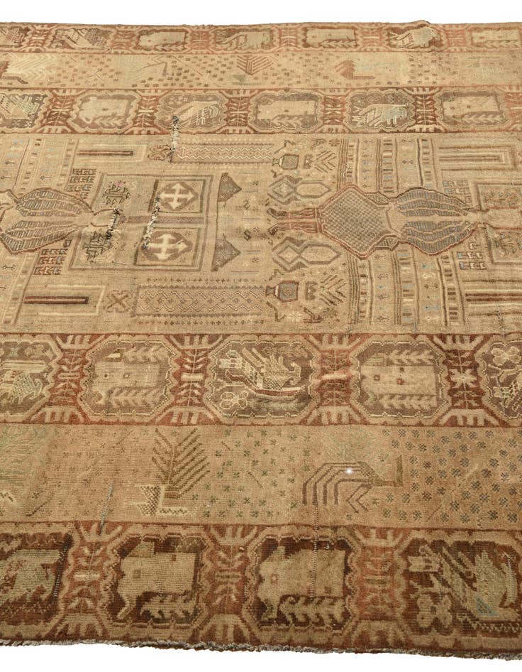 Detail image of 6' 5 x 9' 9  Hand Knotted Hamedan Persian Wool Rug