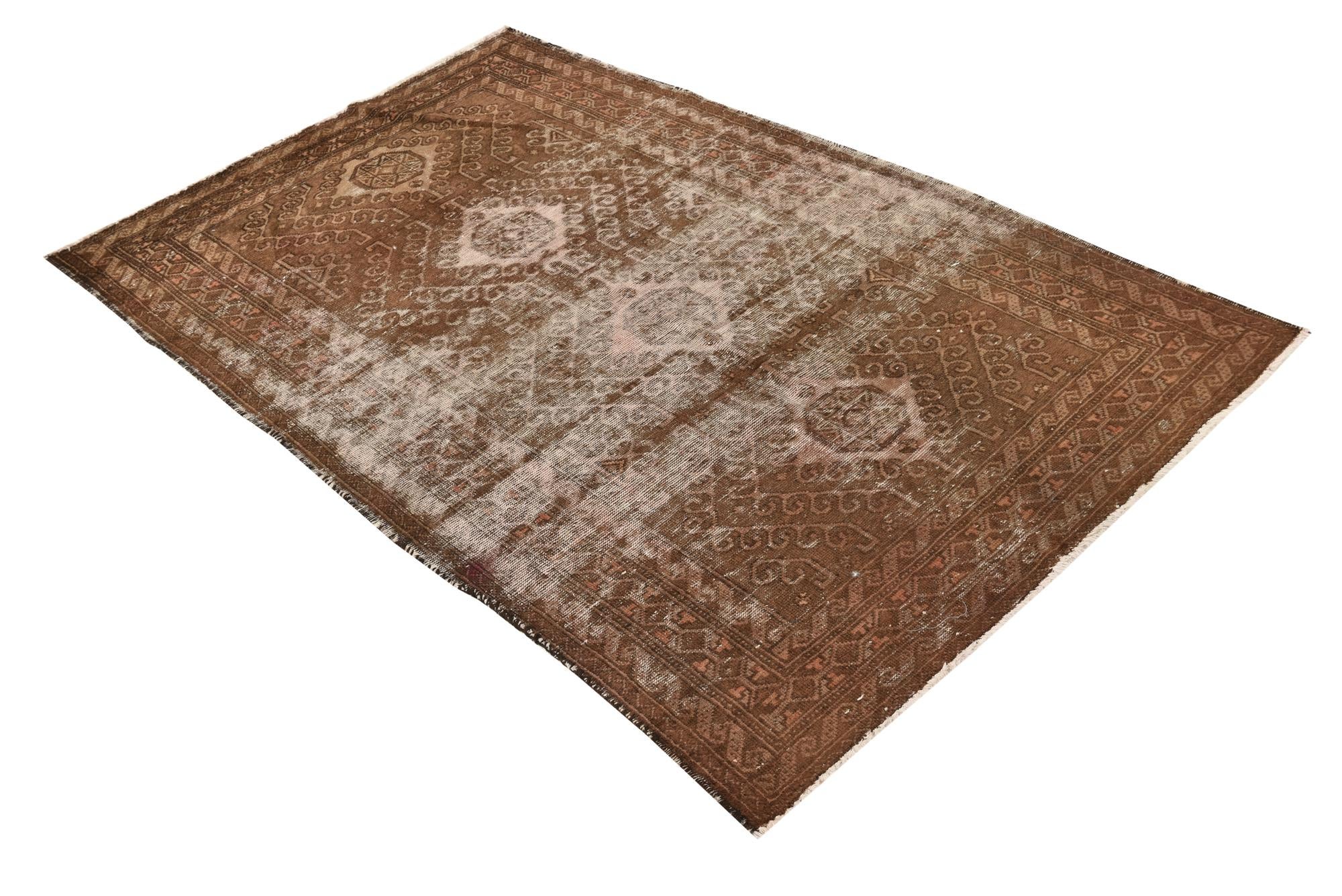 4' 4 x 6' 9 Hand Knotted Hamedan Persian Wool Rug