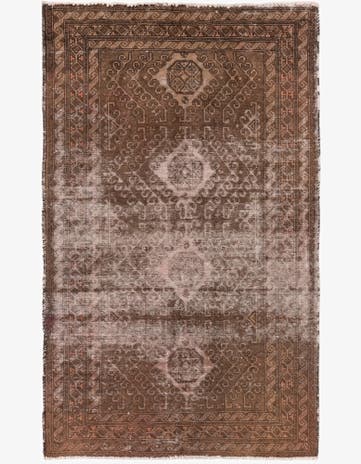 4' 4 x 6' 9 Hand Knotted Hamedan Persian Wool Rug