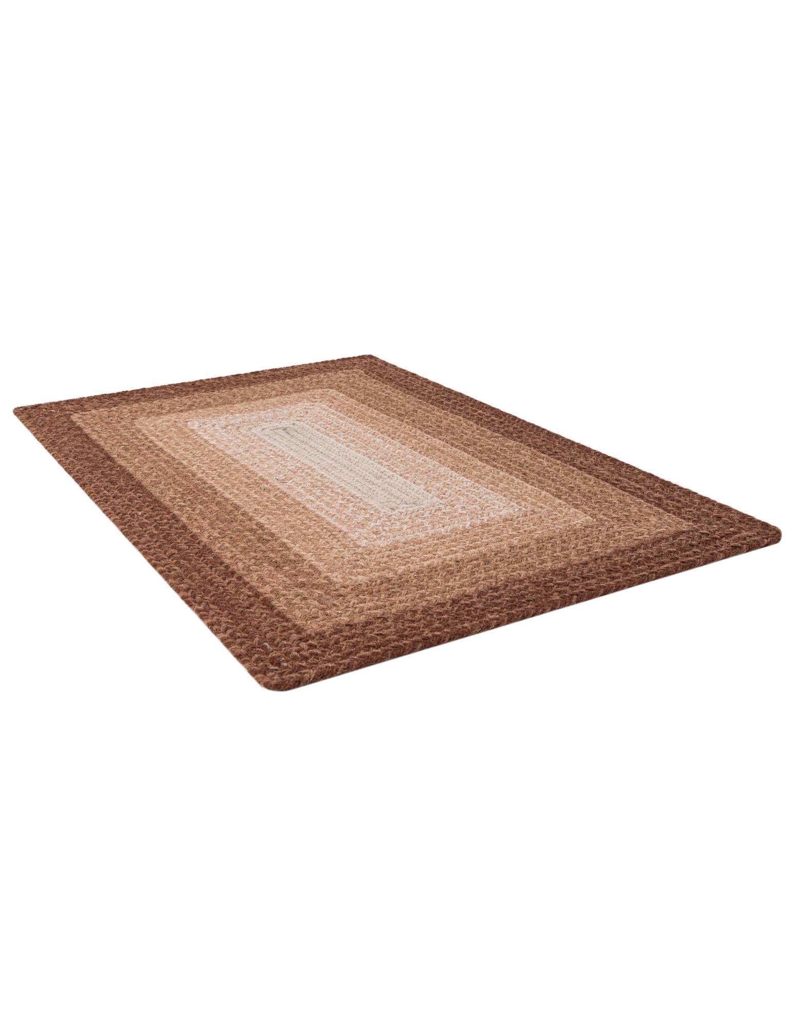 2' x 3' 1 Handmade Hand Braided Wool Rug
