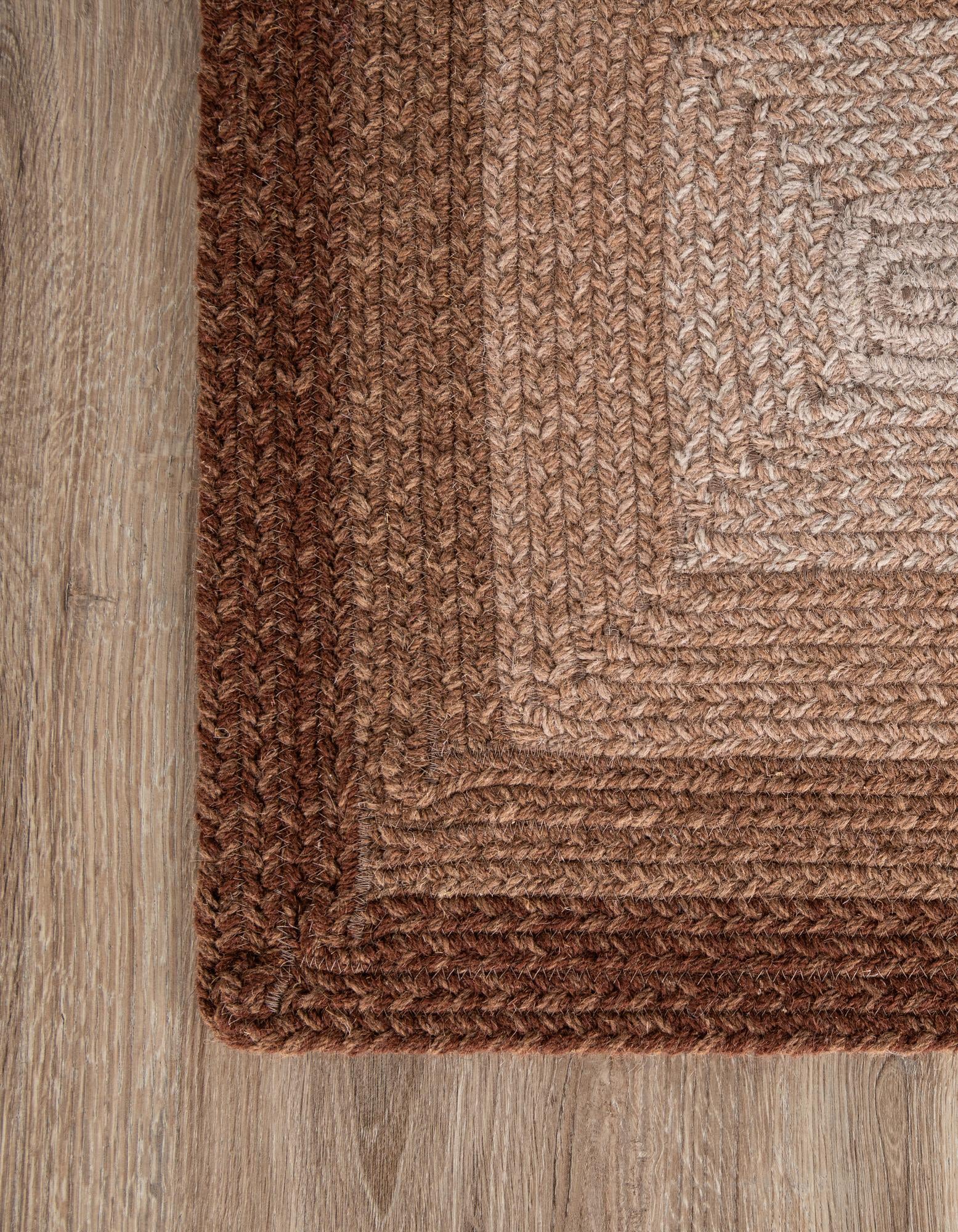 2' x 3' 1 Handmade Hand Braided Wool Rug