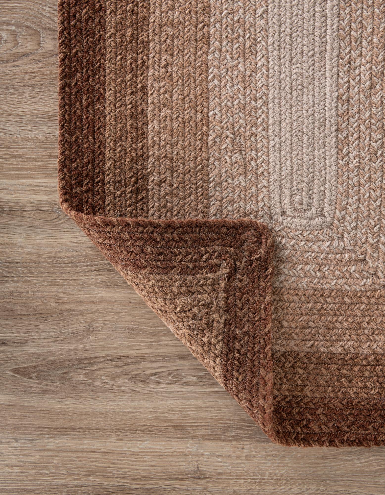 2' x 3' 1 Handmade Hand Braided Wool Rug