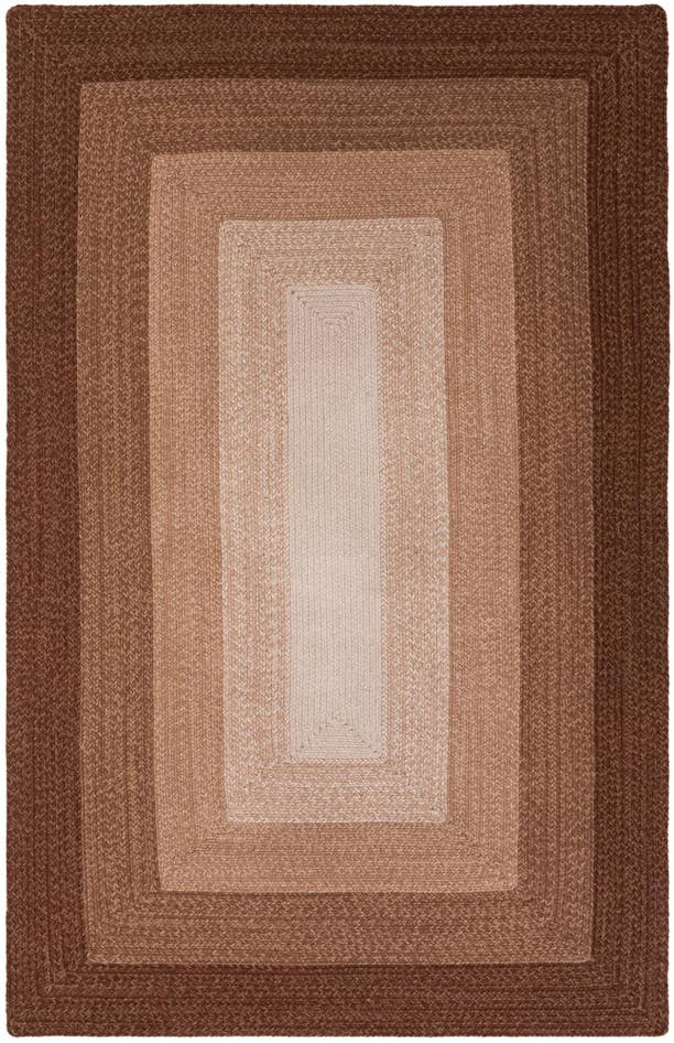 Detail image of 5' 1 x 8' Hand Braided Wool Rug