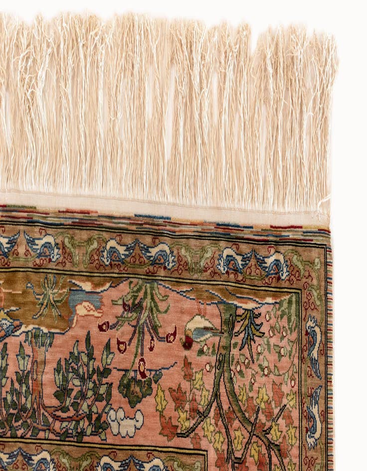 Detail image of 2' 4 x 2' 7 Hereke Silk Rug