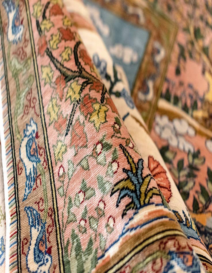 Detail image of 2' 4 x 2' 7 Hereke Silk Rug