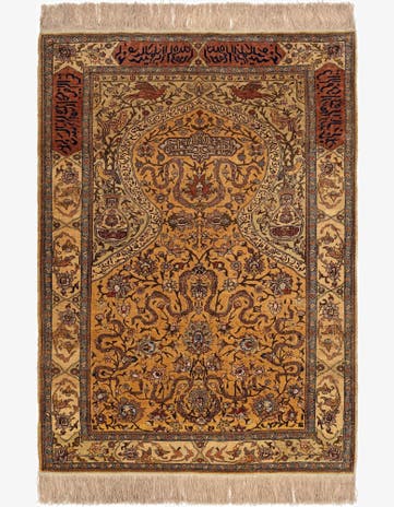 2' 11 x 4' 4 Hereke Silk Rug