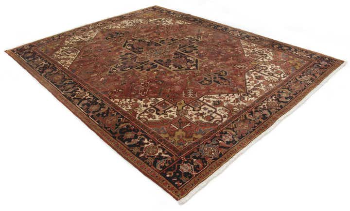 8' 8 x 11' 1 Hand Knotted Heriz Persian Wool Rug