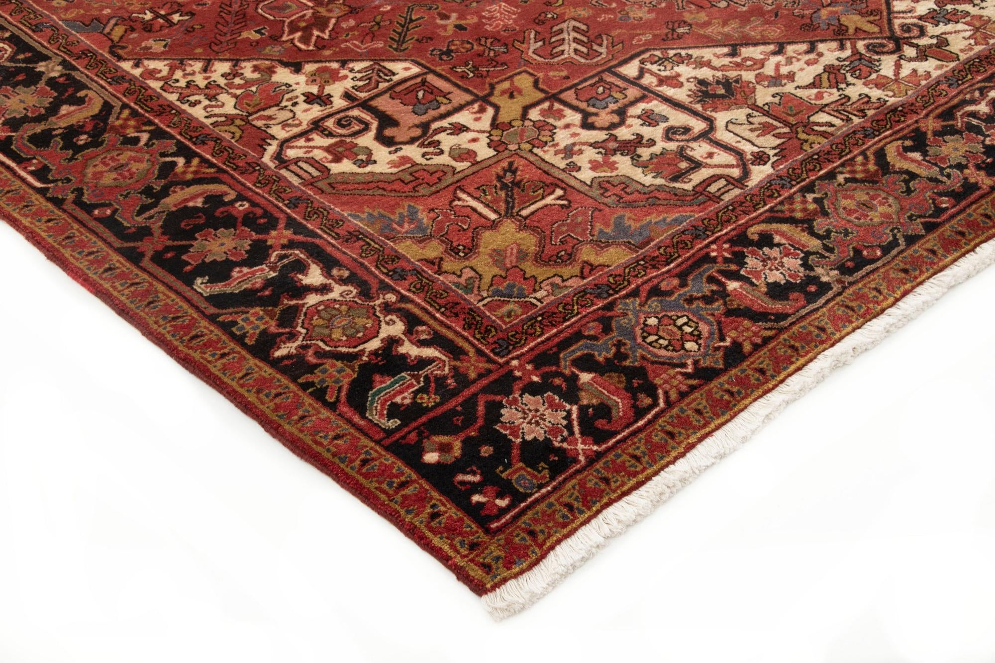 8' 8 x 11' 1 Hand Knotted Heriz Persian Wool Rug