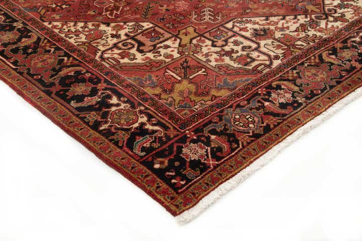 8' 8 x 11' 1 Hand Knotted Heriz Persian Wool Rug