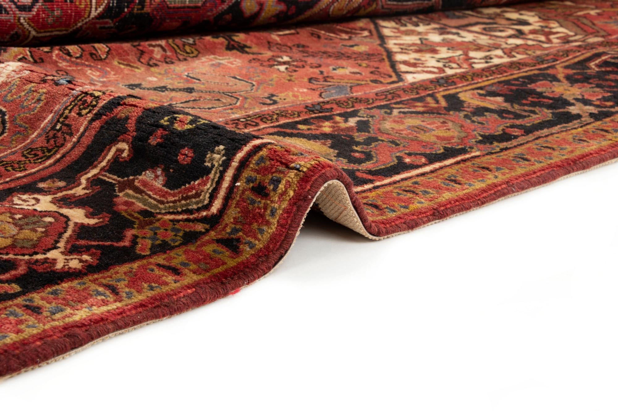8' 8 x 11' 1 Hand Knotted Heriz Persian Wool Rug