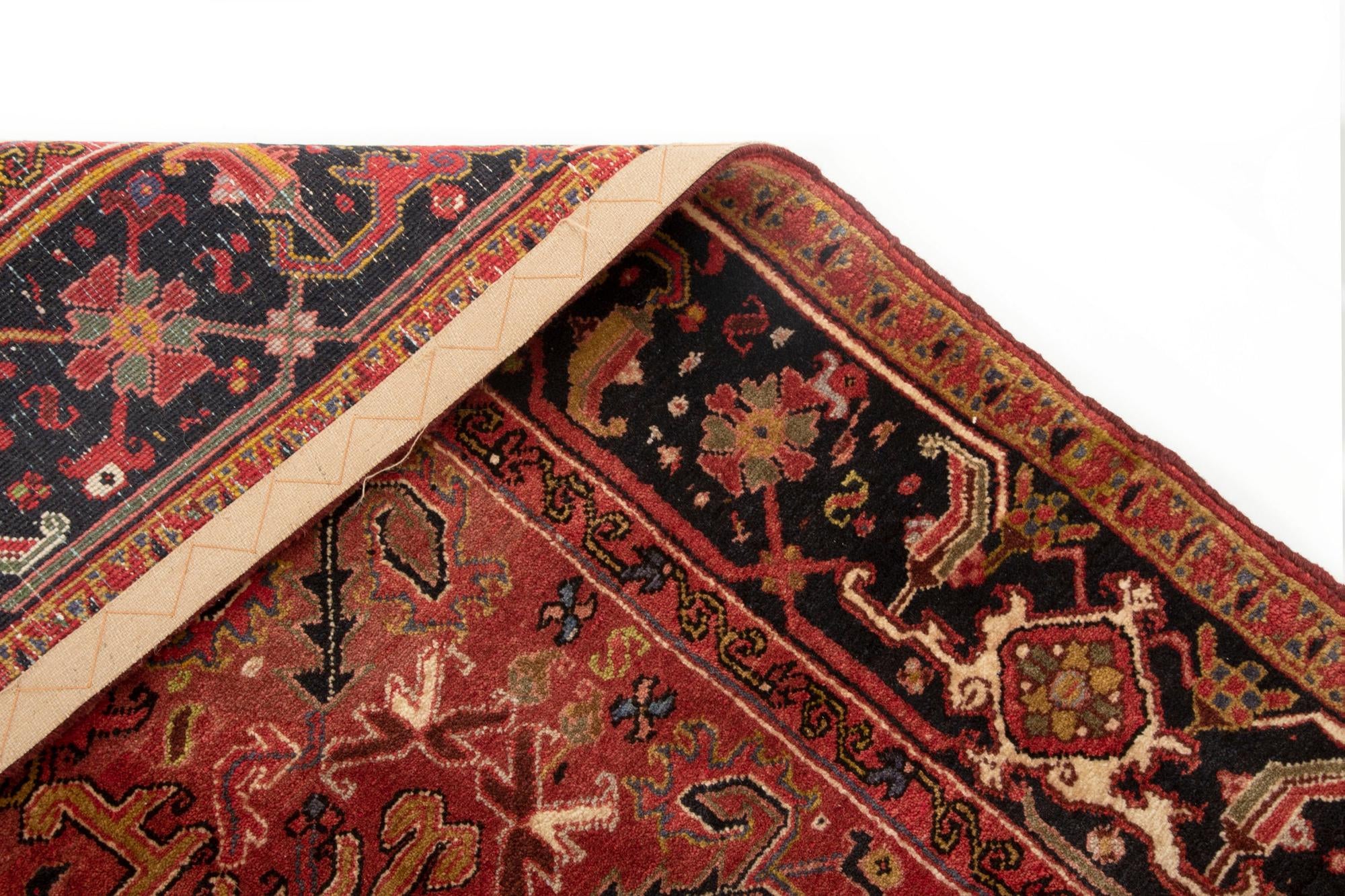 8' 8 x 11' 1 Hand Knotted Heriz Persian Wool Rug