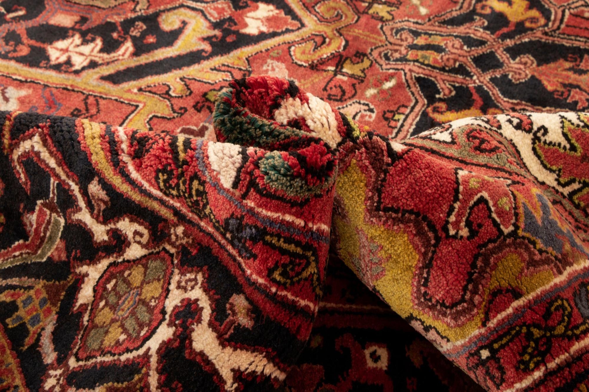 8' 8 x 11' 1 Hand Knotted Heriz Persian Wool Rug