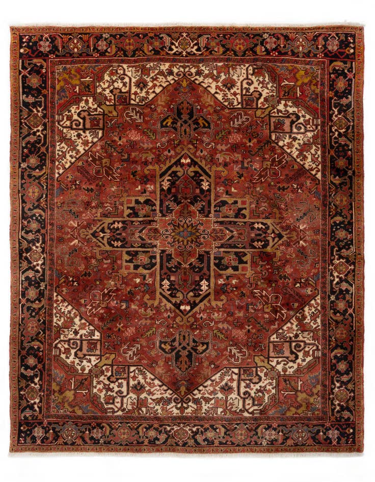 Detail image of 8' 8 x 11' 1 Hand Knotted Heriz Persian Wool Rug