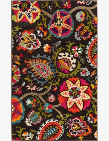 Brown Washable Hyacinth Rug