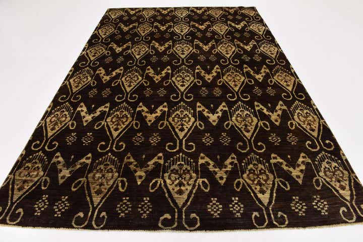 6' 10 x 9' 10 Hand Knotted Ikat Rug