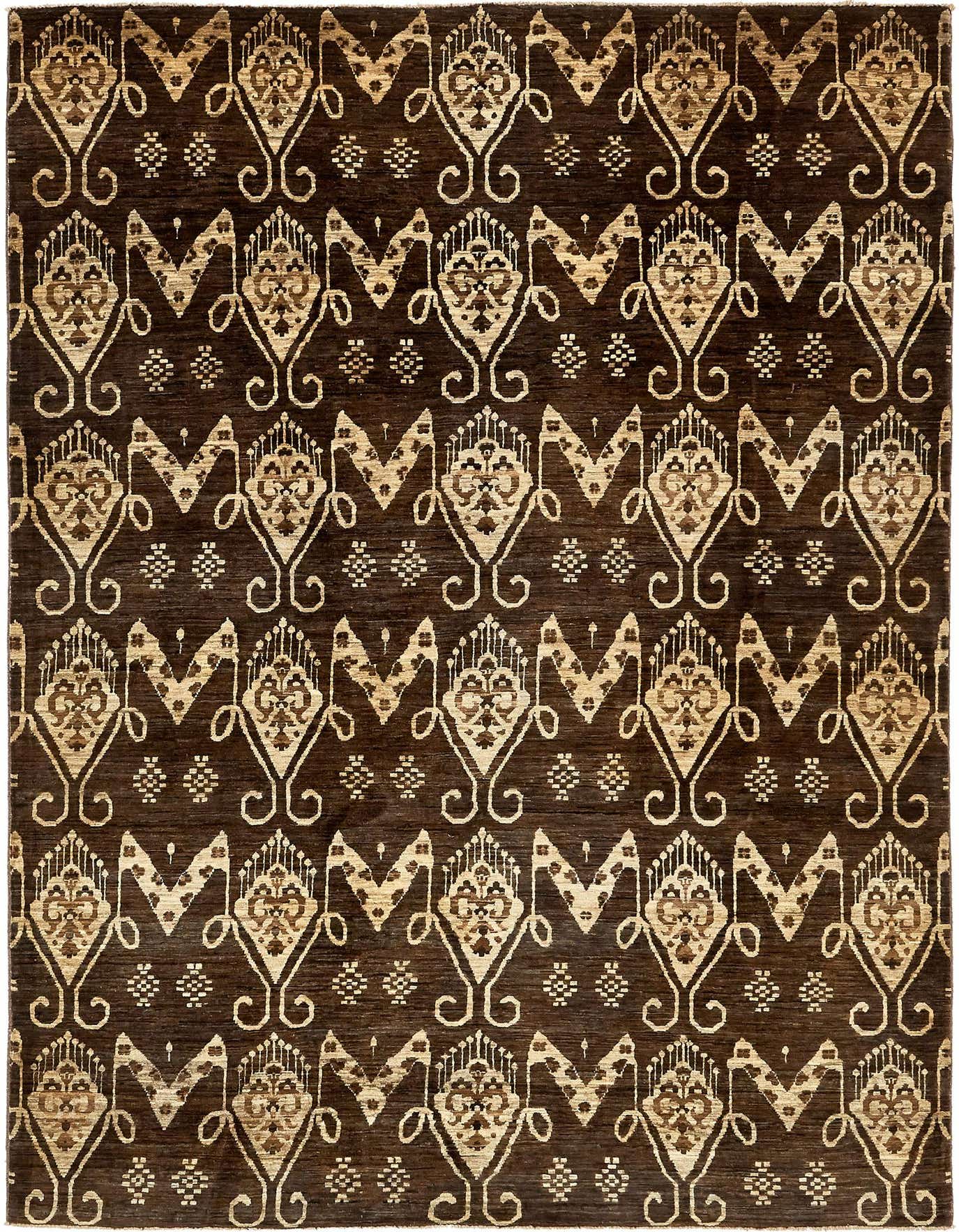 6' 10 x 9' 10 Hand Knotted Ikat Rug