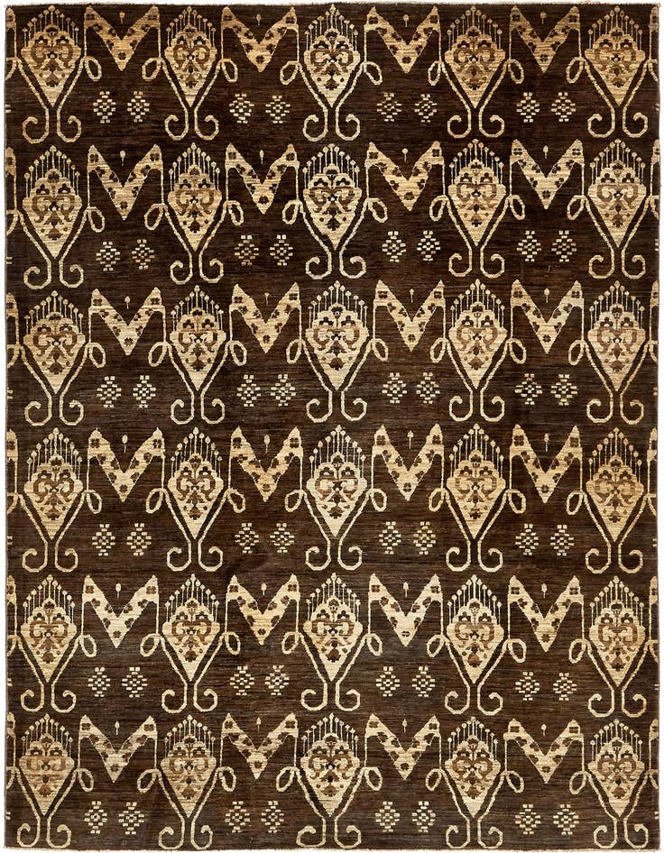 Detail image of 6' 10 x 9' 10 Hand Knotted Ikat Rug