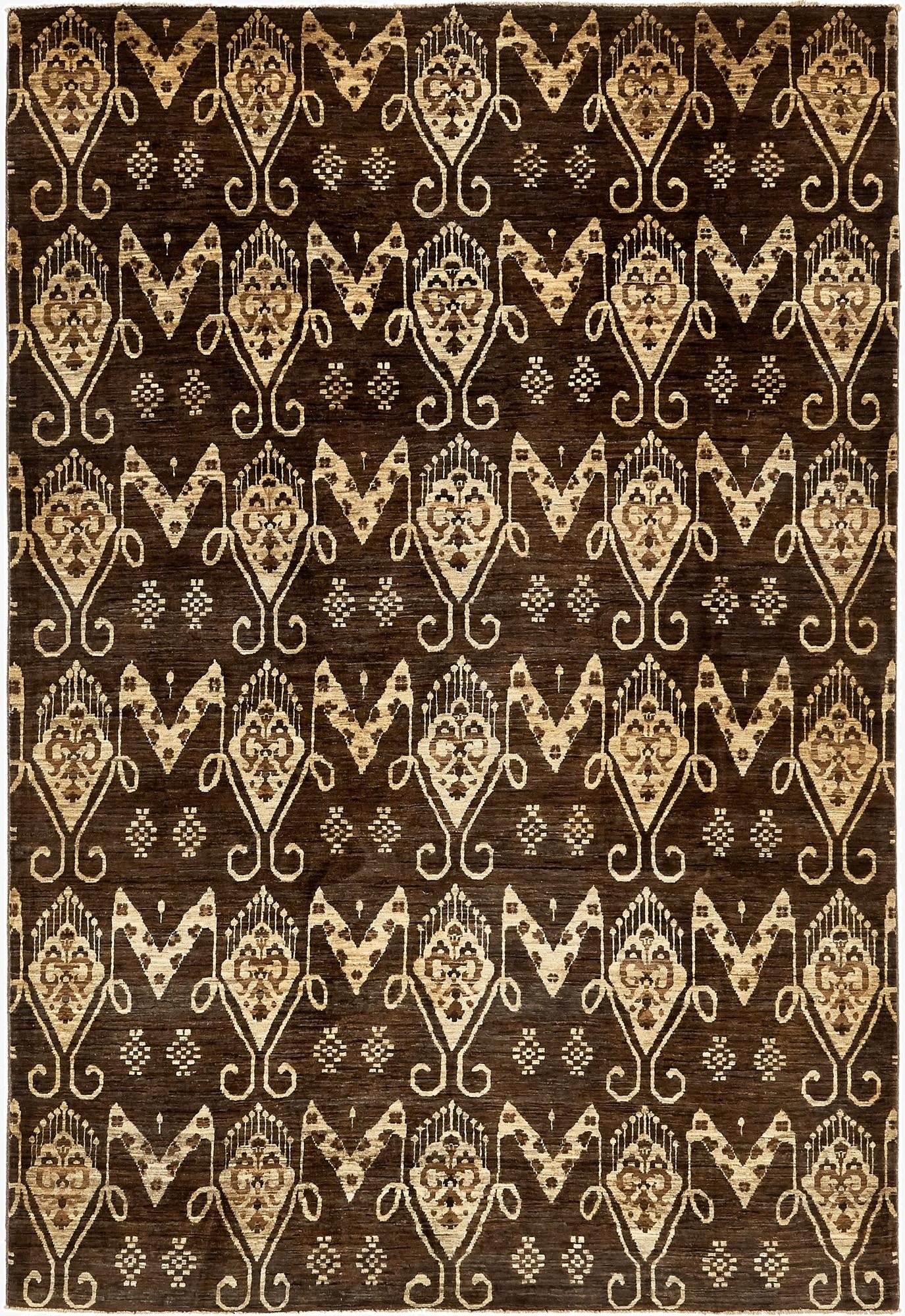 6' 10 x 9' 10  Hand Knotted Ikat Rug