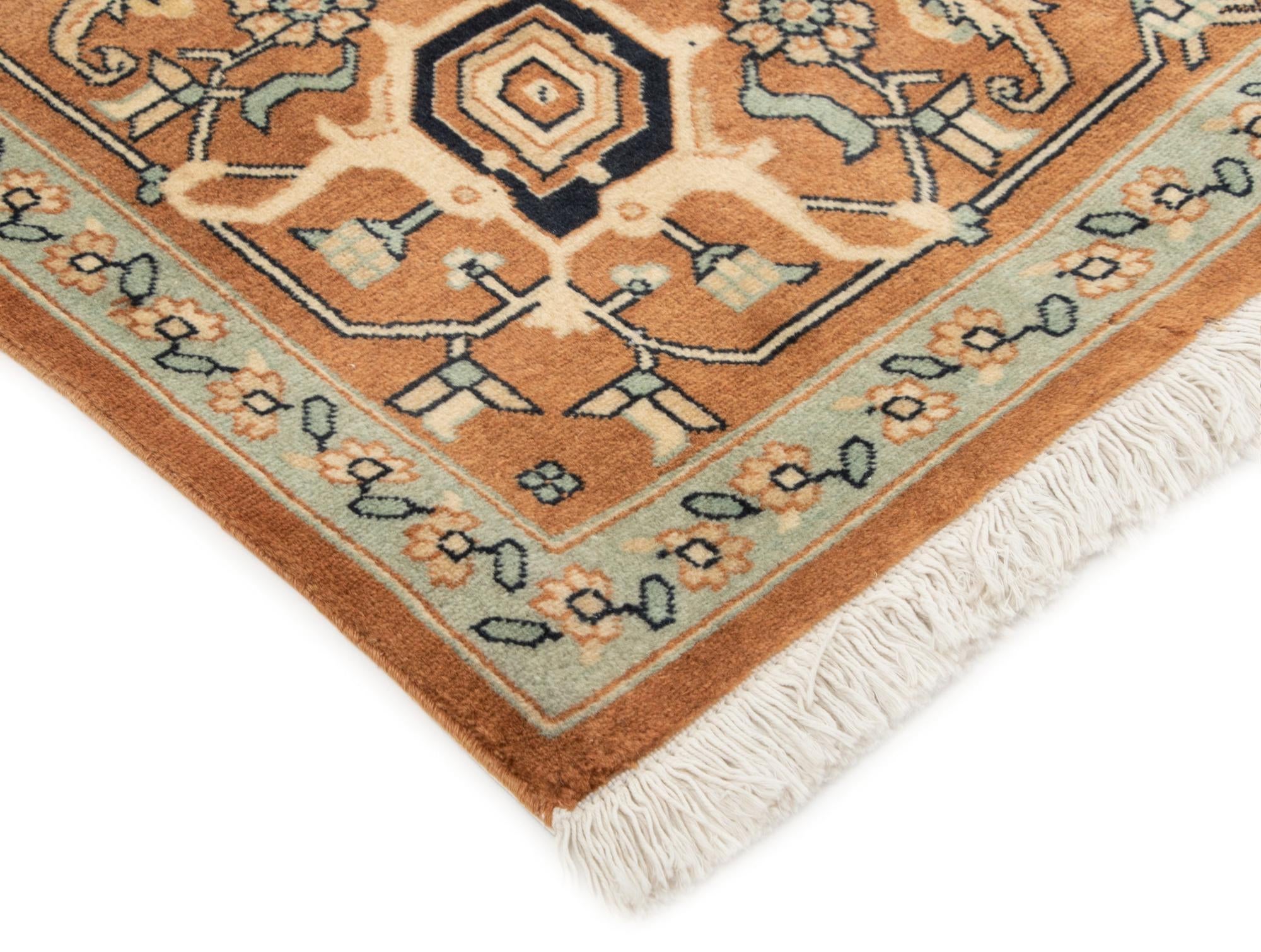 8' 2 x 10' Hand Knotted Indo Tabriz Wool Rug
