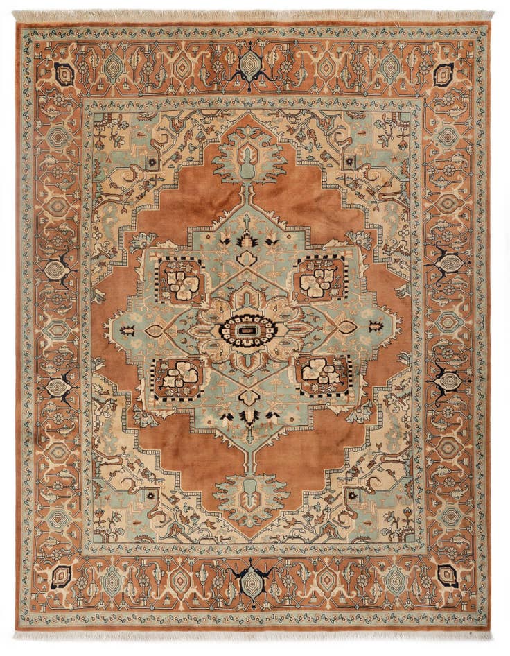 Detail image of 8' 2 x 10' Hand Knotted Indo Tabriz Wool Rug