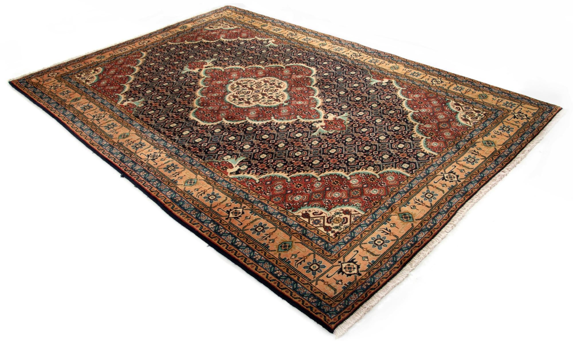 6' 9 x 9' 9 Hand Knotted Indo Tabriz Wool Rug