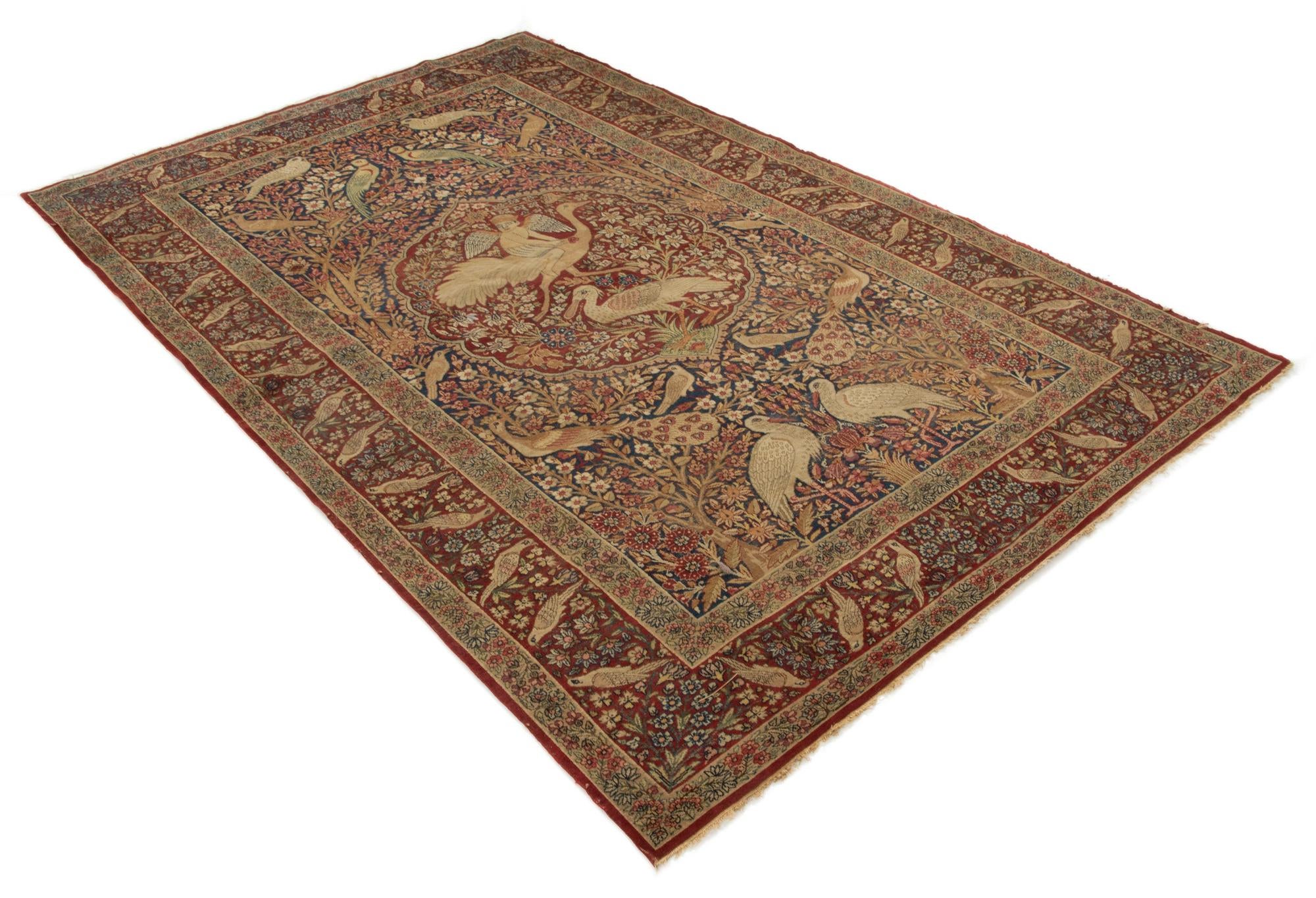 4' 7 x 7' 4 Hand Knotted Isfahan Persian Wool Rug