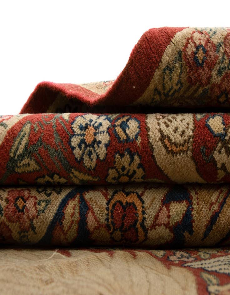 Detail image of 4' 7 x 7' 4 Hand Knotted Isfahan Persian Wool Rug