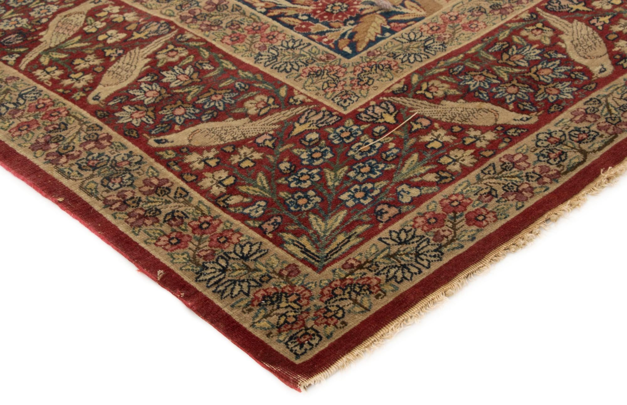 4' 7 x 7' 4 Hand Knotted Isfahan Persian Wool Rug