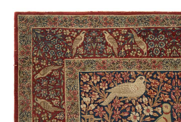 4' 7 x 7' 4 Hand Knotted Isfahan Persian Wool Rug