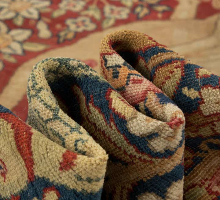 4' 7 x 7' 4 Hand Knotted Isfahan Persian Wool Rug