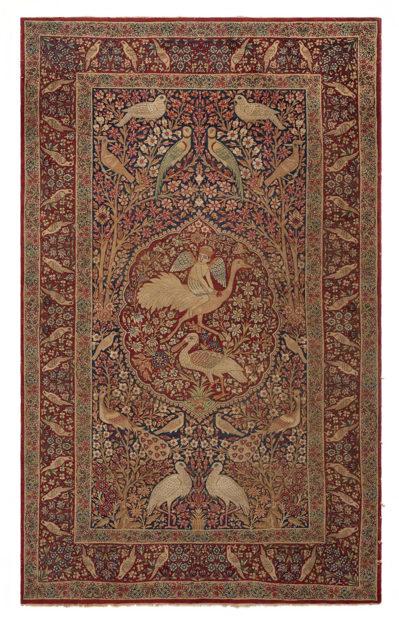 4' 7 x 7' 4 Hand Knotted Isfahan Persian Wool Rug