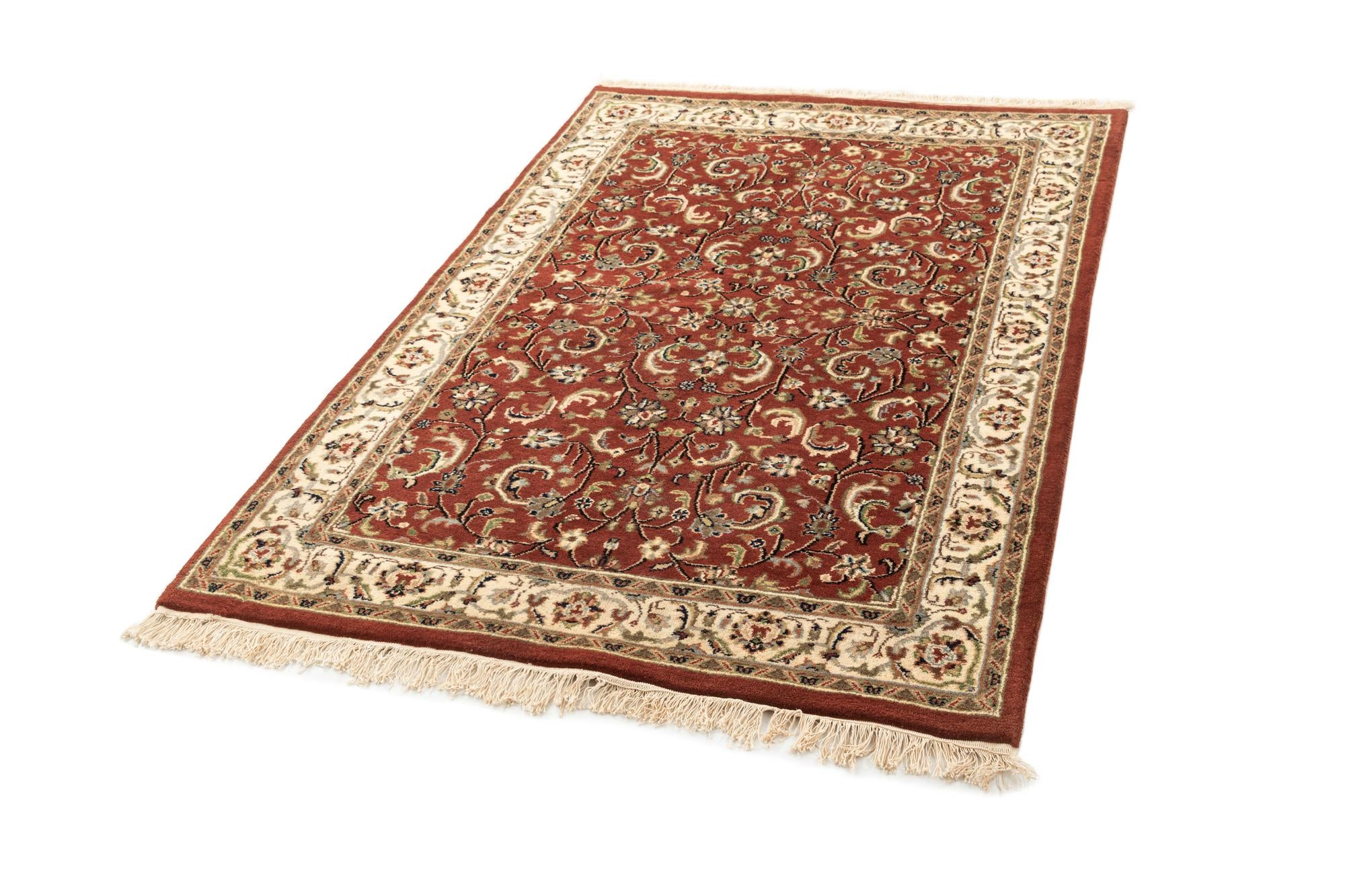 4' 2 x 6' 3 Hand Knotted Isfahan Wool Rug