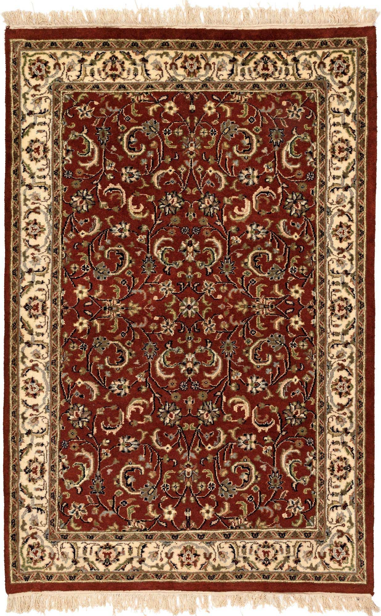 4' 2 x 6' 3 Hand Knotted Isfahan Wool Rug